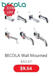 BECOLA Beccuccio per rubinetto a parete Beccucci quadrati e rotondi in ottone cromato/nero Accessori per rubinetti per doccia a cascata