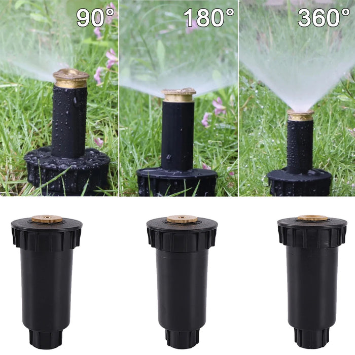 Irrigatori pop-up con filettatura da 1/2 ", 90/180/360 gradi, allungamento automatico, spruzzatore, giardino, prato, prati, ugello interrato