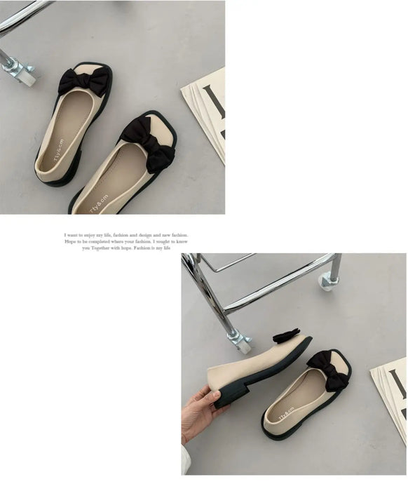 Scarpe da donna retrò scarpe singole francesi fiocco quadrato scarpe Mary Jane 2022 nuovo 35-43 grande