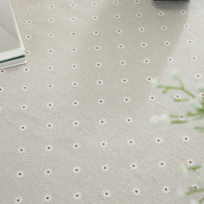 Tovaglia con motivo floreale margherita Vendita calda Tovaglia rettangolare in lino e cotone con bordo in pizzo Tessili per la casa dell'hotel