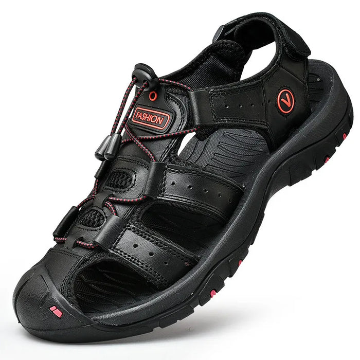 Sandali da uomo estivi scarpe Casual da uomo in vera pelle sandali in pelle da uomo all'aperto per uomo scarpe da spiaggia scarpe romane taglie forti 38-48