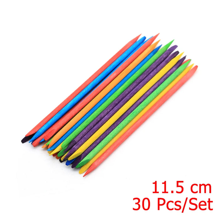 4 diverse dimensioni Bastoncini di legno arancione per spingipelle Strumento per rimuovere le cuticole Forchette per unghie Strumenti per manicure 10/30/50/100 Pz/set