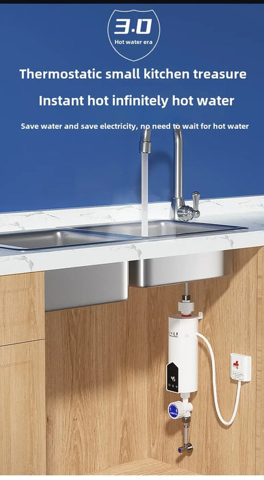 Scaldabagno istantaneo 220V 3000W-5500W Riscaldatori elettrici portatili per bagno Doccia acqua calda e riscaldamento cucina domestica