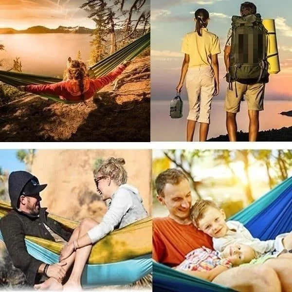 Amaca da campeggio portatile per persona singola con amaca abbinata al colore in Nylon letto sospeso in tessuto paracadute ad alta resistenza