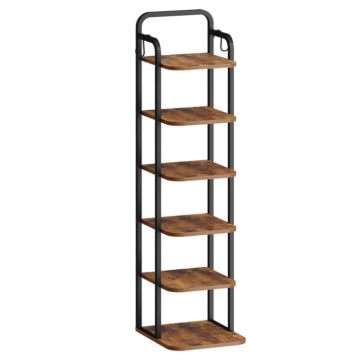 Scarpiera verticale, scarpiera a 6 livelli, organizer per scarpe in legno per armadio, ingresso, scarpiera per piccoli spazi, indipendente