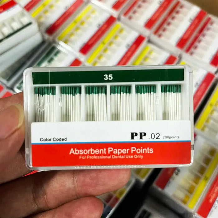0.02 Punti di carta assorbente conico 200 pz/pacco Radice dentale Cancella Punte in fibra di cotone Prodotto per dentista Qualità superiore # 15- # 40