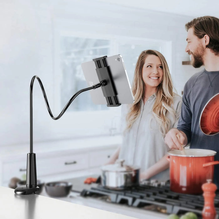Supporto per Tablet da 100cm supporto per letto regolabile con braccio flessibile morsetto per montaggio su tavolo per iPad Air Mini o altri dispositivi da 4.7-10.5"