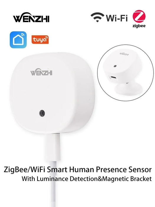 ZigBee/WiFi MmWave Radar sensore di presenza del corpo umano rilevamento del movimento con illuminamento Tuya Smart Life Home Assistant