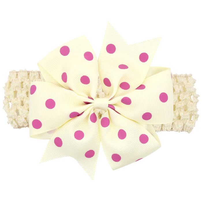 fascia per bambina Accessori per capelli per neonati fiocchi per fascia Copricapo Dot Neonato Regalo per bambini Nastro per neonati Panno per neonato Bowknot