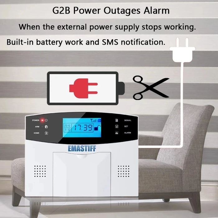 NUOVO 433 mhz Sensore Gap Porta Rilevatore di Movimento PIR LCD Senza Fili GSM SIM card Sistema di Allarme di Sicurezza Domestica Allarme di Sicurezza del Fumo