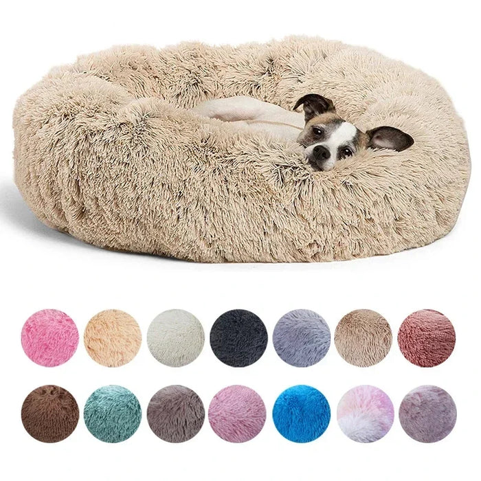 Lettino rotondo per animali domestici da 40-90cm per letto per cani di grandi dimensioni letto per gatti Super morbido casa per cani lunga in peluche per cani di taglia media inverno caldo sonno