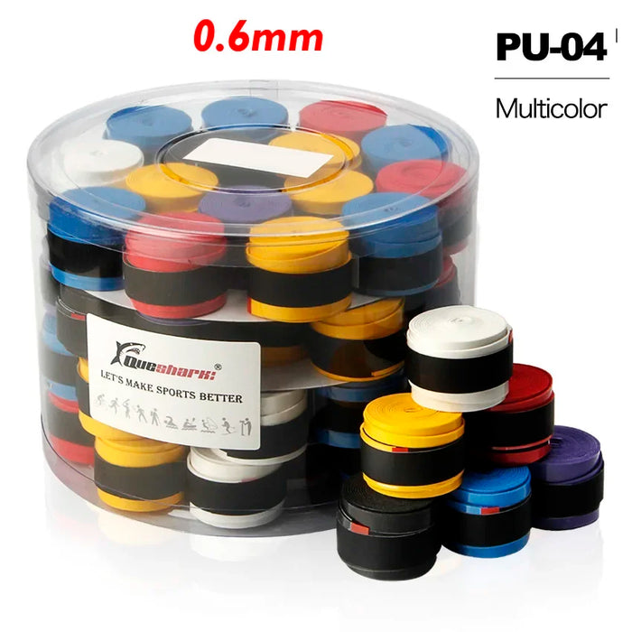 60 pz/lotto Bianco Nero Colorato Rivestito Tennis Overgrips Badminton Grip Racchetta Da Tennis Nastri Canna Da Pesca Fasce 0.6mm 0.7mm