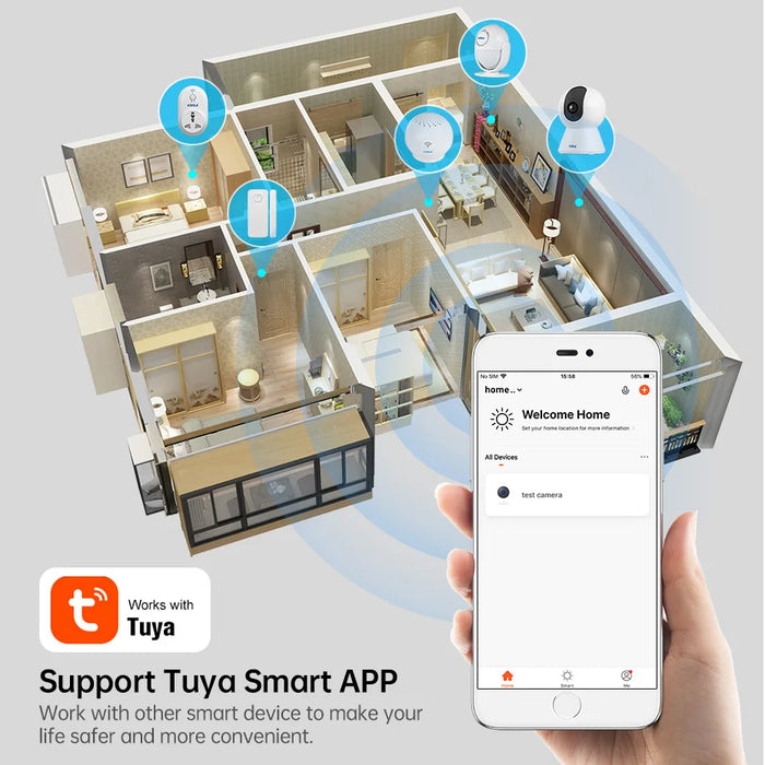 KERUI 5MP Tuya Smart Mini WiFi IP Camera Indoor Wireless Home Security AI Human Detect CCTV telecamera di sorveglianza Baby Monitor