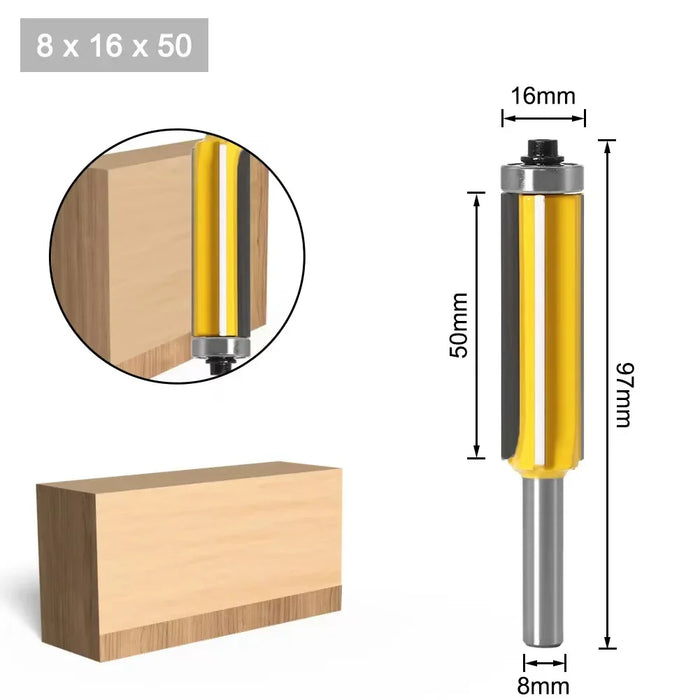 Punta per fresa a filo per legno con gambo da 8 mm e 1/4 di pollice (6,35 mm). |   Taglierina in metallo duro Z4