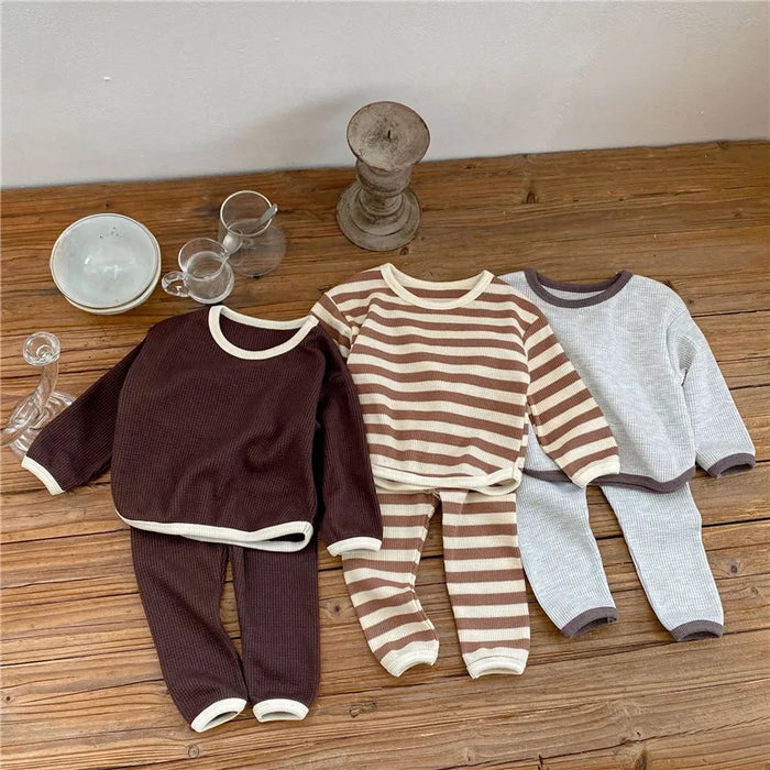 0-3T Infant Newborn Kid Baby Boys Girls Clothes set Long Sleeve T Shirt Top pant suit Cotton New born 2pcs Outfits set