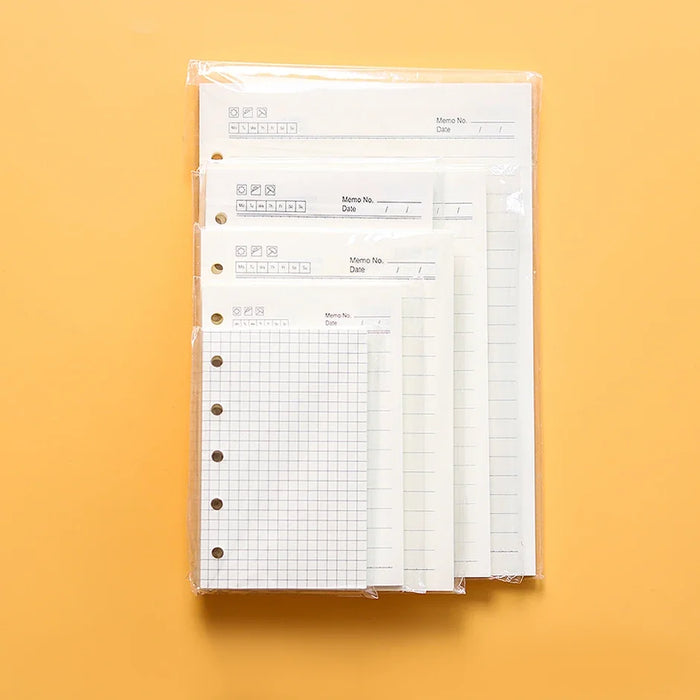 Raccoglitore ad anelli di alta qualità Notebook A5 Personal A6 A7 A8 Dimensioni Inserto Ricariche Sciolto Foglia Spirale Diario Planner Nucleo interno 100g Carta