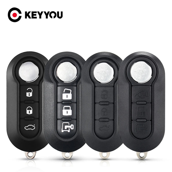 KEYYOU Chiave Caso 3 Bottoni Flip pieghevole Chiave A Distanza Caso Borsette Copertura Per FIAT 500 Panda Punto Bravo Allarme Auto Keyless SIP22 lama