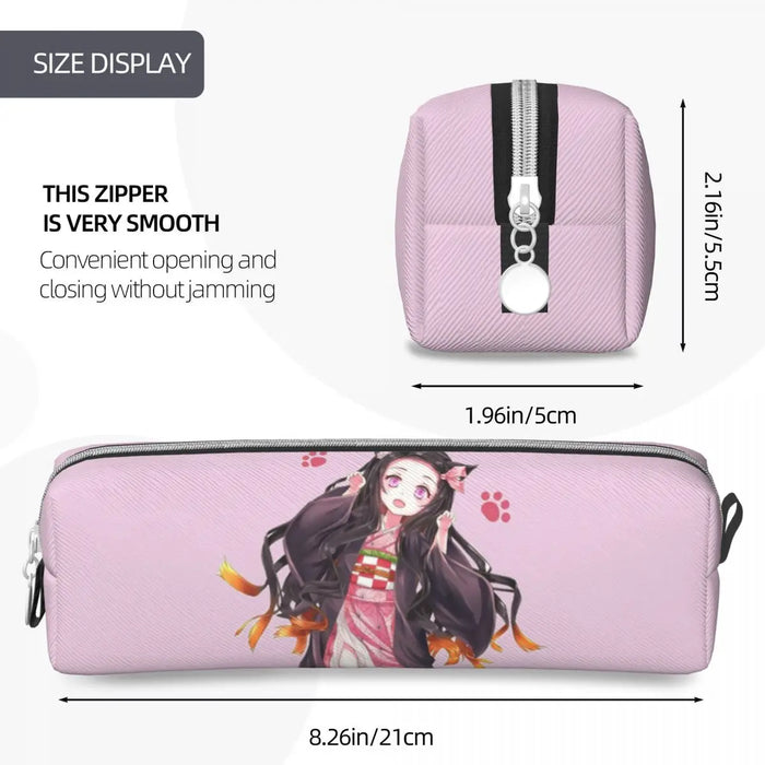 Nezuko astucci per gatti carini Cute Demon Slayer Pen Box Bag studente grande capacità studenti regali per la scuola Pencilcases