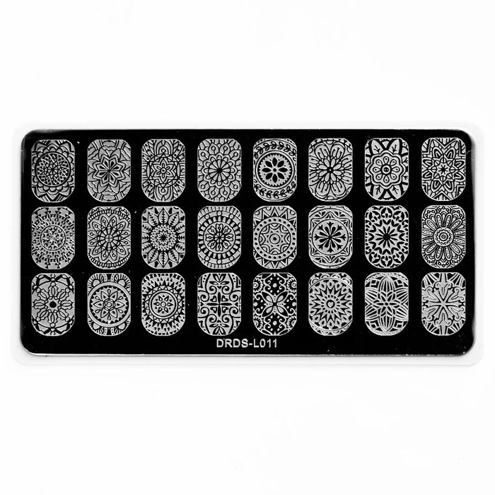 1Pc Nail Art Stamp Plate linea geometrica stampa fai da te piastra immagine 6*12CM piastra per timbratura unghie Stencil in lamiera di acciaio inossidabile JR-030