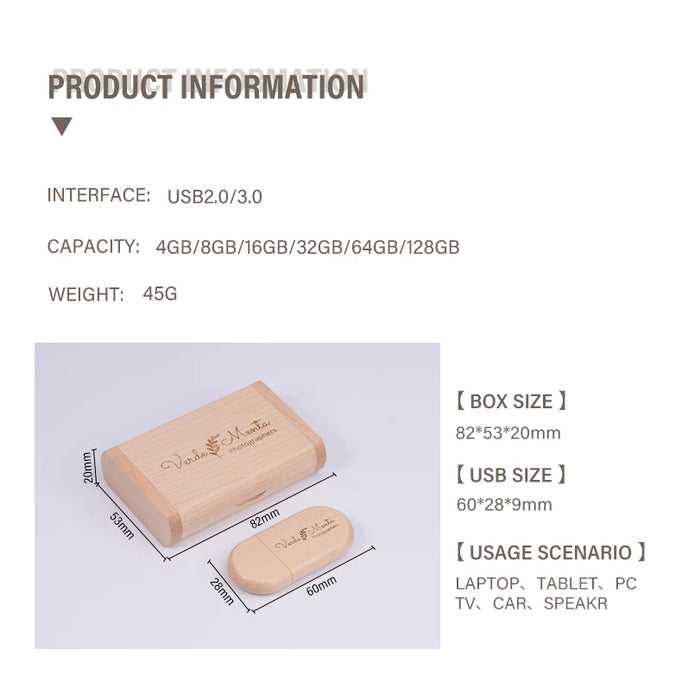 JASTER USB 3.0 LOGO ad alta velocità Scatola di legno Logo personale Pendrive cliente 8 GB 16 GB 32 GB 64 GB Chiavetta USB Pen Drive U Disco
