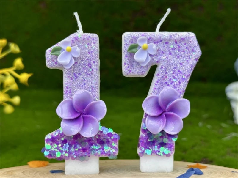 Fiore candela e titolari ricordi di compleanno decorazione candele ragazza ragazzo numero decorazioni di nozze articoli rituali lampade candele