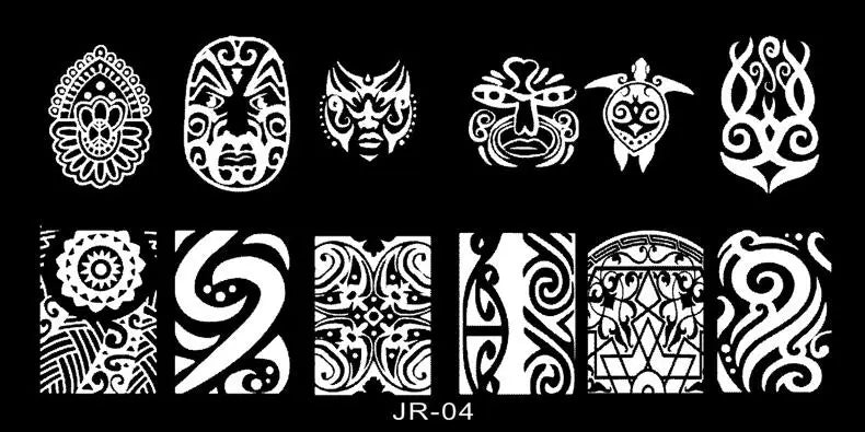 1Pc Nail Art Stamp Plate linea geometrica stampa fai da te piastra immagine 6*12CM piastra per timbratura unghie Stencil in lamiera di acciaio inossidabile JR-030