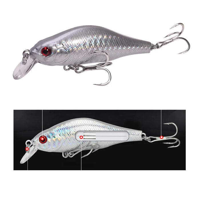 1Pc 8cm 9g Minnow Richiamo di Pesca Galleggiante Wobblers Esca Dura Professionale Sistema di Equilibrio Della Gravità Jerkbait Pike Crankbait Swimbait