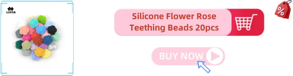 LOFCA 10 pz 15mm Perline Dentizione In Silicone 15mm Massaggiagengive Collana di Allattamento Del Bambino Ciuccio Clip Igiene Orale BPA Libero Commestibile Colorato