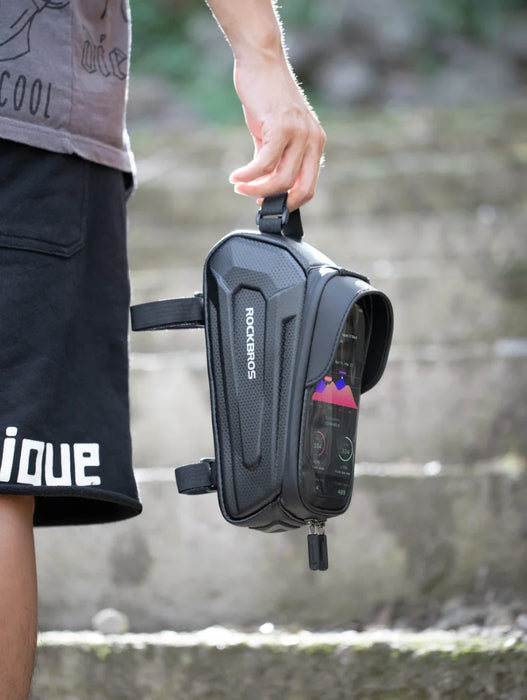 Borsa da bicicletta ROCKBROS borsa da ciclismo impermeabile con Touch Screen telaio del tubo anteriore superiore borsa da bici da strada MTB 6.5 custodia per telefono accessori per bici