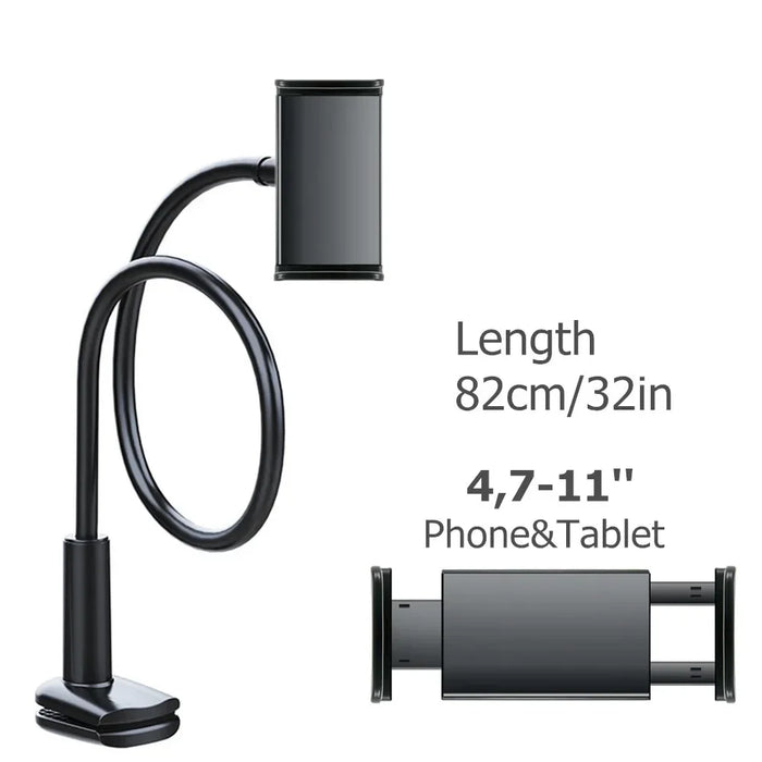 Supporto flessibile per tablet con braccio lungo per scrivania da letto Supporto per tablet per telefono da 5-11 '' per Xiaomi Huawei Samsung Teclast Supporto per linguetta per iPad