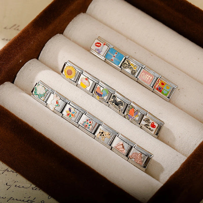 Hapiship originale margherita cavallo amore farfalla mamma cane moto elefante fascino braccialetto adatto creazione di gioielli in acciaio inossidabile DJ003