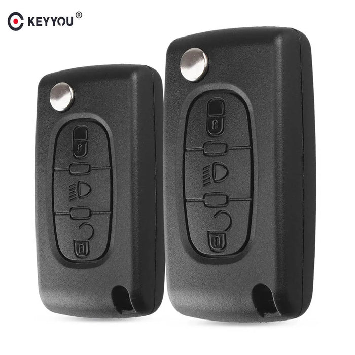 KEYYOU Per Citroen C2 C3 C4 C5 C6 C8 3 Bottoni Flip Chiave A Distanza Dell'automobile Della Copertura Della Cassa Borsette Fob VA2 Lama CE0523