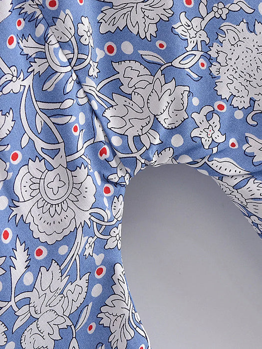 Boho Vintage stampa floreale spiaggia estate Kimono corto donna moda donna Casual scollo a V maniche a pipistrello bohémien Cover-up