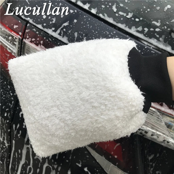 Lucullan Ultimo guanto per lavaggio auto ultra morbido Guanto per dettagli automatici premium in microfibra facile da asciugare Ideale per il lavaggio a due secchi