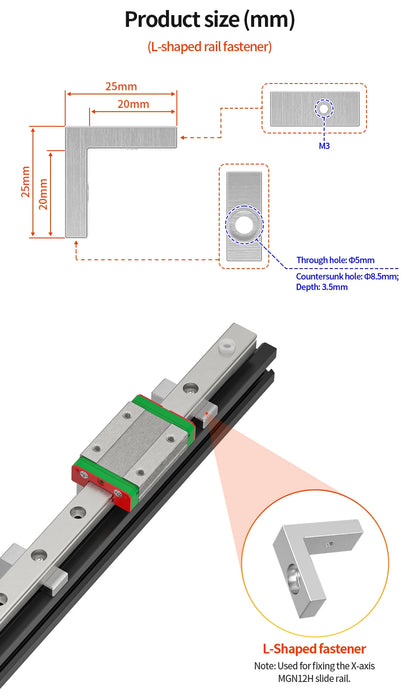 Parti della stampante 3D Ender3 /Cr10 X/Y Axis Upgrade Kit guide lineari raccordi fissi tipo L
