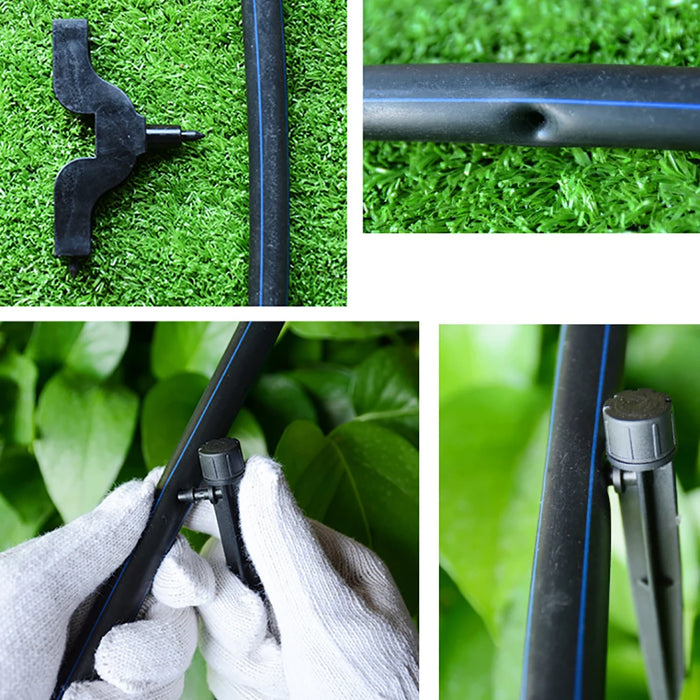 10 pz 8 fori a spillo gocciolatore irrigatore regolabile irrigazione a goccia emettitori con puntura giardino serra orticoltura dispositivo di irrigazione