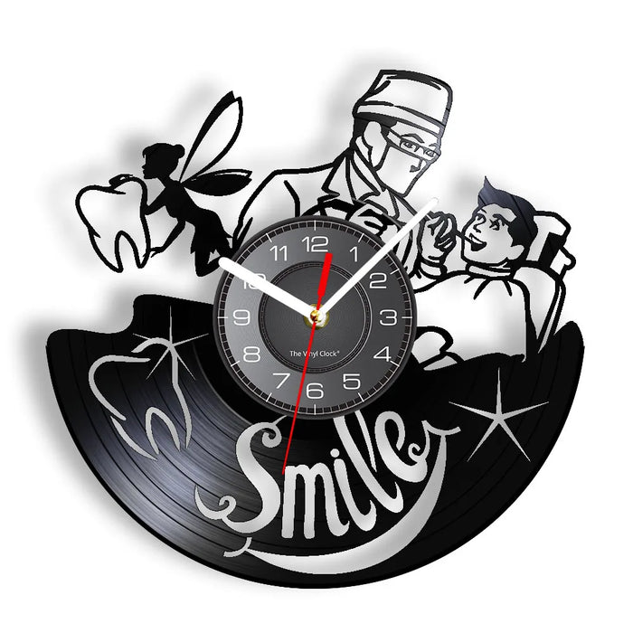 Attrezzature Dental Office Denti dentista Segno di Parete Orologio Decorativo Ortodontista Disco In Vinile Orologio Da Parete Infermiera Apprezzamento Regalo