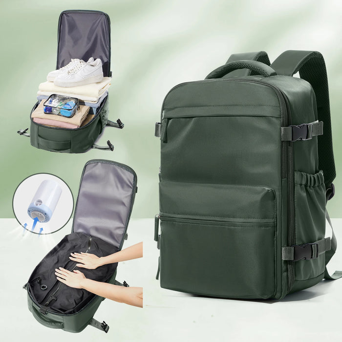 Zaino sottovuoto Borsa da viaggio per uomo Zaino airback di grande capacità Zaino per laptop da lavoro Zaino da scuola espandibile per donna