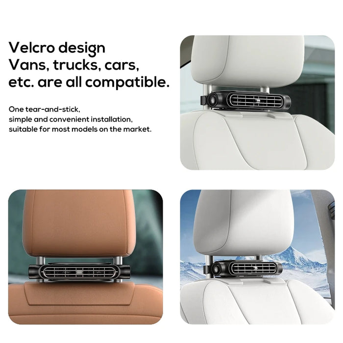 Ventola portatile per seggiolino auto per sedile anteriore posteriore Passenge poggiatesta per auto alimentato tramite USB ventola di raffreddamento ventola per interni auto con cinturino regolabile