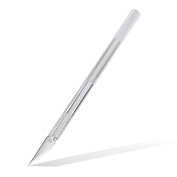 Kit di strumenti per coltelli da bisturi in metallo antiscivolo Coltelli artigianali per incisione + 5 lame per telefono cellulare PCB Utensili manuali per riparazione fai-da-te