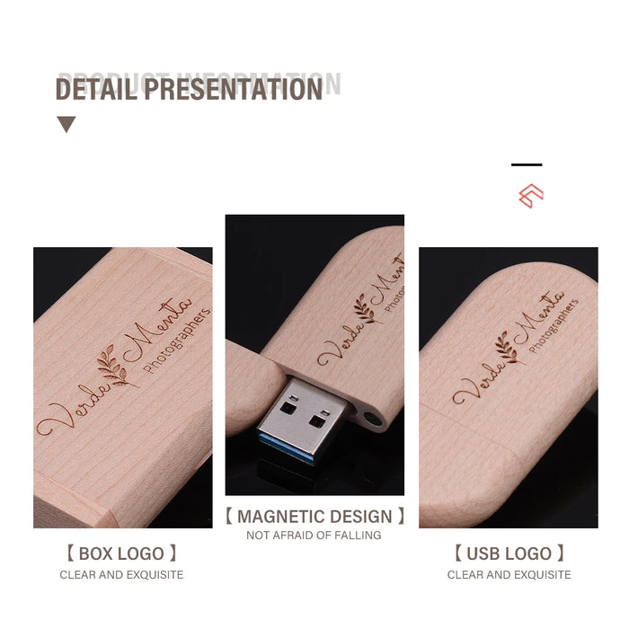JASTER USB 3.0 LOGO ad alta velocità Scatola di legno Logo personale Pendrive cliente 8 GB 16 GB 32 GB 64 GB Chiavetta USB Pen Drive U Disco