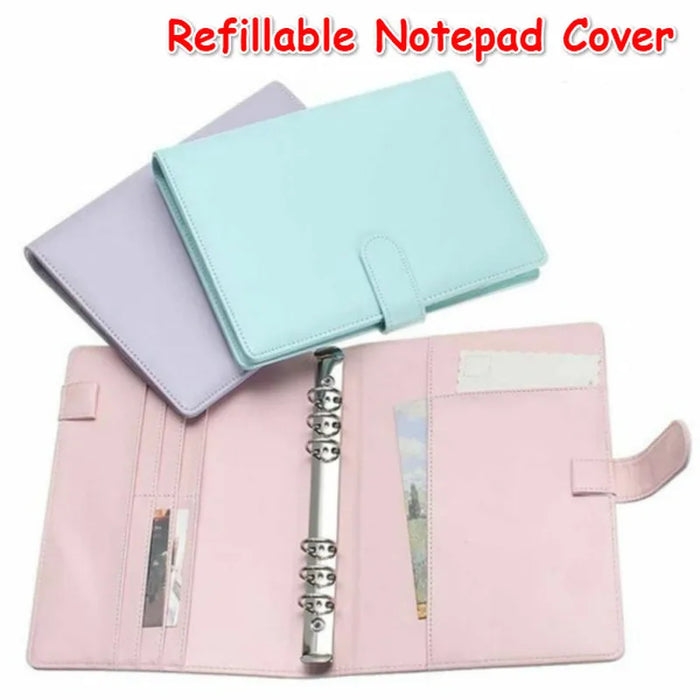 Nuova cartella di File per Notebook ricaricabile Vintage copertina per blocco note raccoglitore ad anelli in pelle forniture per ufficio