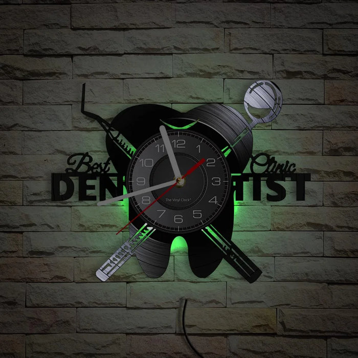 Attrezzature Dental Office Denti dentista Segno di Parete Orologio Decorativo Ortodontista Disco In Vinile Orologio Da Parete Infermiera Apprezzamento Regalo