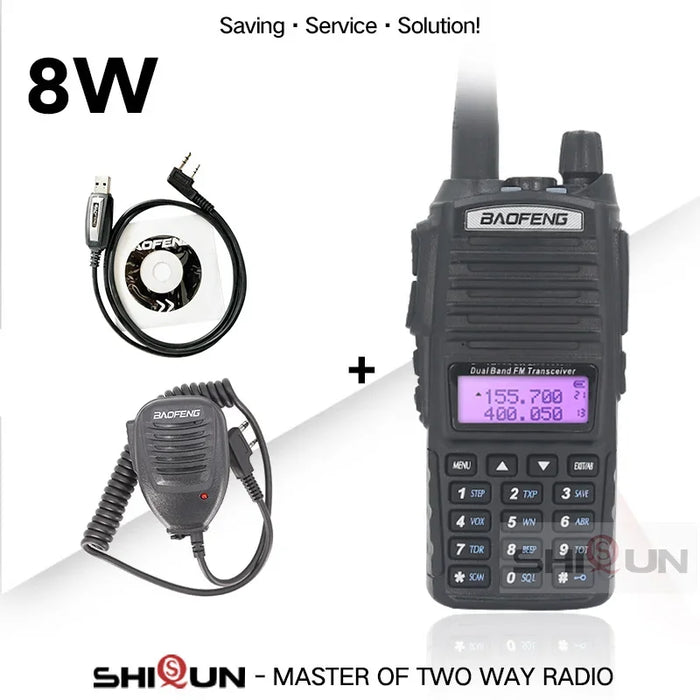 Aggiornamento BaoFeng UV-82 8W Opzionale 5W Baofeng UV 82 Walkie Talkie 10 KM Baofeng 8W Ham Radio 10KM Dual PTT 82HP UV-9R GT-3TP UV-5R