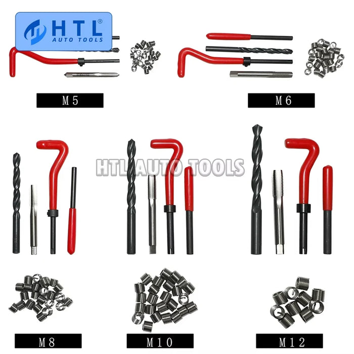 131 pezzi blocco motore ripristino kit di strumenti di riparazione filettatura danneggiata M5 M6 M8 M10 M12 professionale