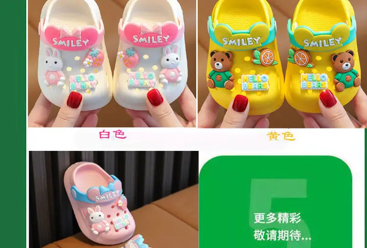 2025 Sandali estivi per bambina Pantofole simpatico cartone animato Neonato Bagno interno Scarpe antiscivolo Sandali da spiaggia per neonato