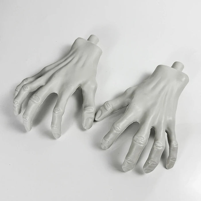 2 pz Halloween scheletro mani spaventoso dimensioni realistiche mano osso teschio festa di Halloween decorazione della casa casa stregata puntelli Horror