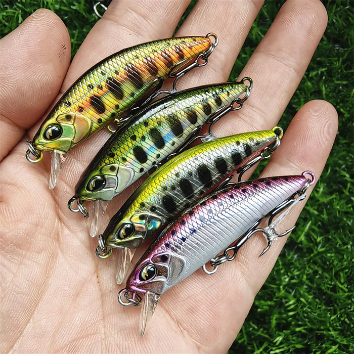 Tsurinoya 4PC 50mm 5g Affondamento Minnow Esca Artificiale per la Pesca Alla Trota Spigola Wobbler Laser Duro Lungo Cast Richiamo di Pesca DW63