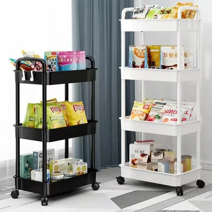 Carrello portaoggetti per scaffali carrello portaoggetti da cucina Mobile con ruote scaffali da bagno multistrato scaffale portaoggetti per snack domestici