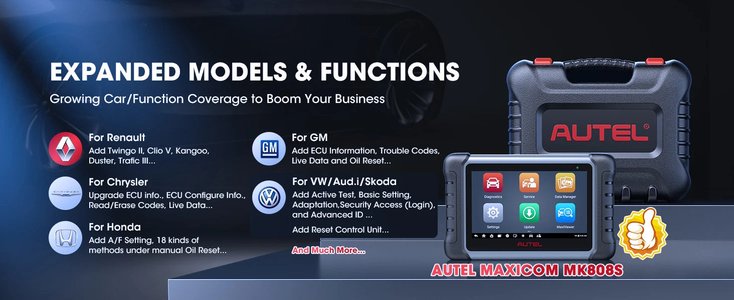 Autel MaxiCOM MK808S OBD2 Scanner Automotivo Strumento diagnostico per auto OBD 2 Scanner Test attivo Lettore di codici Strumento di codifica chiave